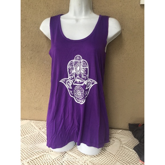 handmade Tops - Sale! The hamsa yoga tank in purple